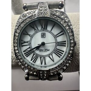 Victoria Wieck B9275 Ladies Watch New Battery 34MM 8" Leather Band A92